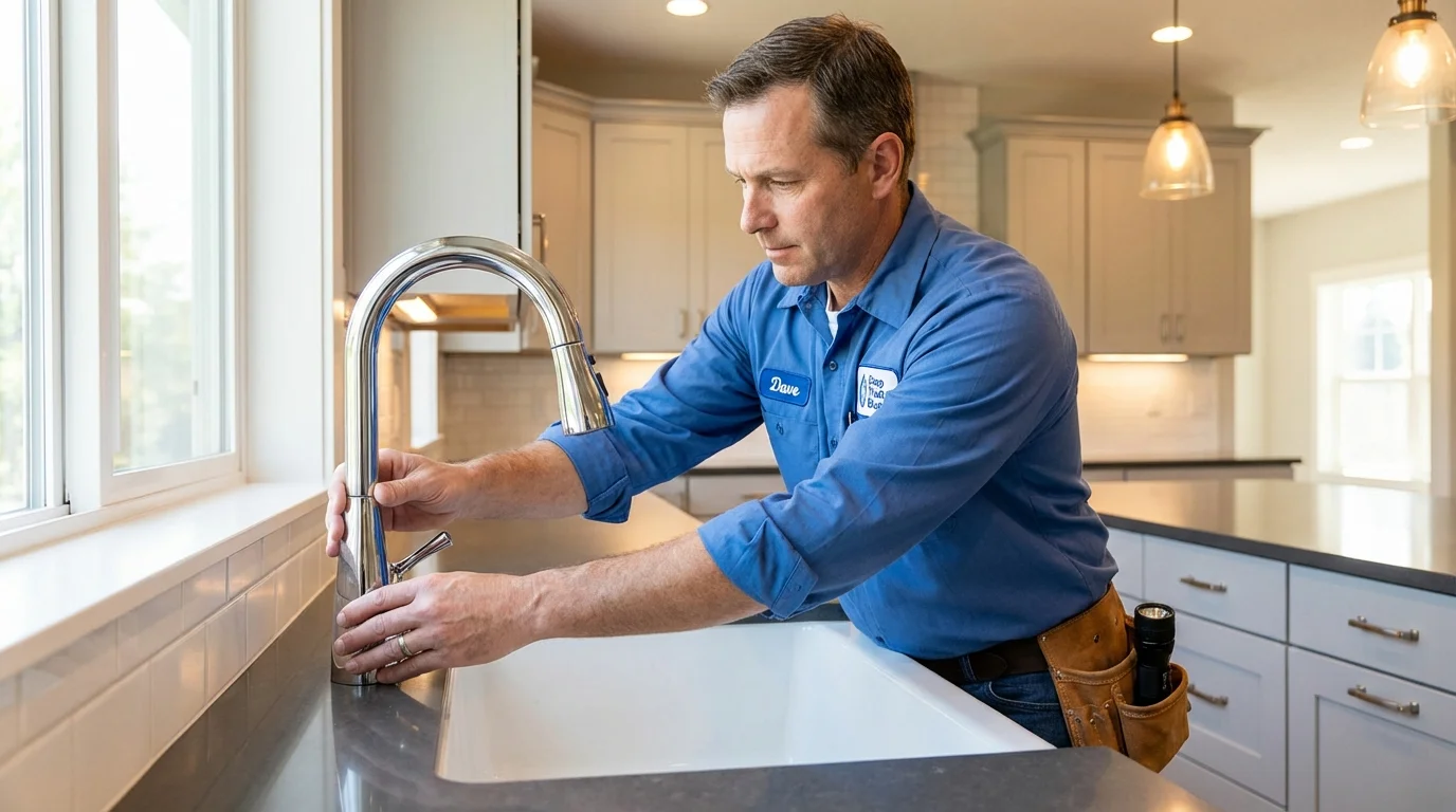 Kitchen faucet installation by Johns Plumbing LLC in Huntersville